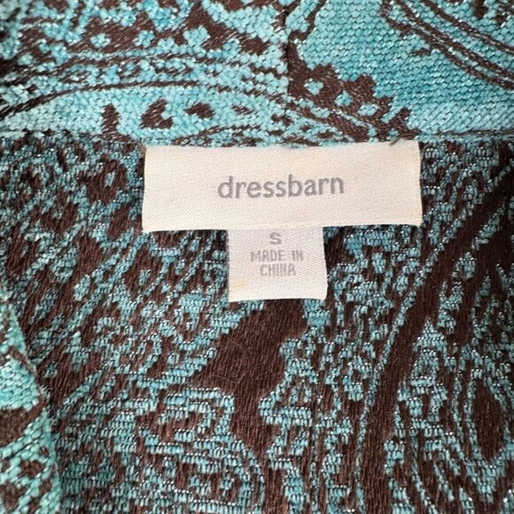 Dress Barn Women Zip Jacket Size Small Textured Paisley Collar Zip Artsy Art - Picture 2 of 8